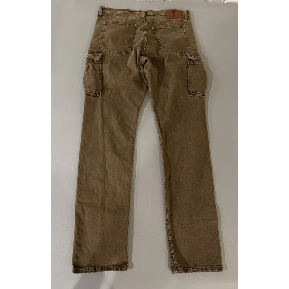 Fyre Men's Brown Cargo Denim Jeans Tag Size 34 Utility Military‎ Work Wear